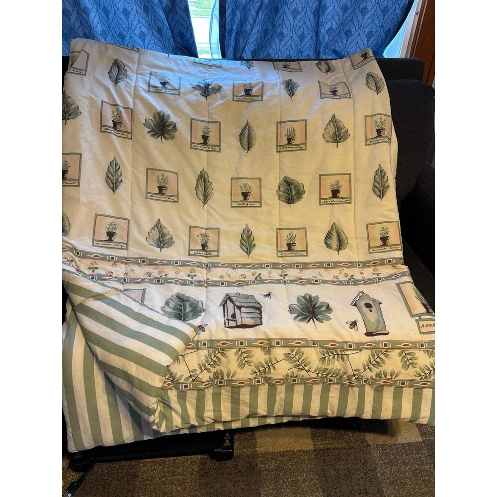 Pfaltzgraff Naturewood Full Queen Comforter vintage Y2K cottagecore boho herbs